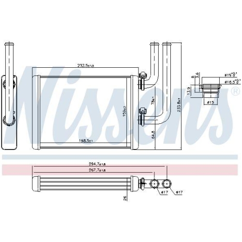 NISSENS W&auml;rmetauscher, Innenraumheizung 707076