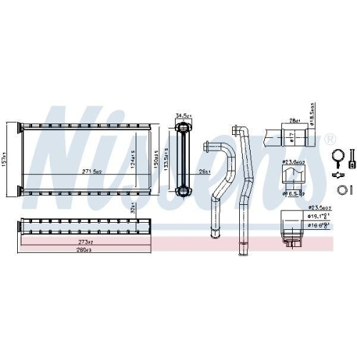 NISSENS W&auml;rmetauscher, Innenraumheizung 707403
