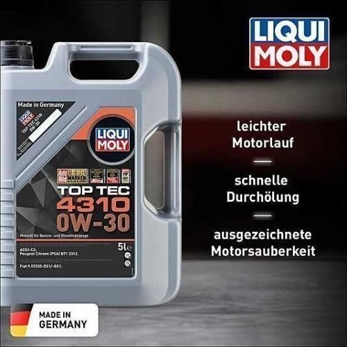 Liqui Moly Top Tec 4310 Motoröl 0W-30, 9-Liter, ACEA C2, B71 2312 - 3735+3736
