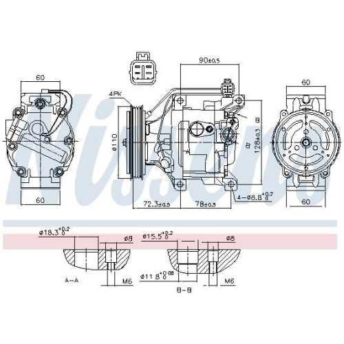 NISSENS Kompressor, Klimaanlage ** FIRST FIT ** 890047