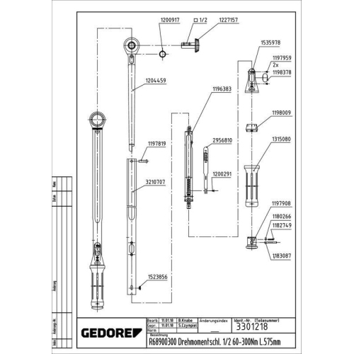 GEDORE Drehmomentschl&uuml;ssel R68900300