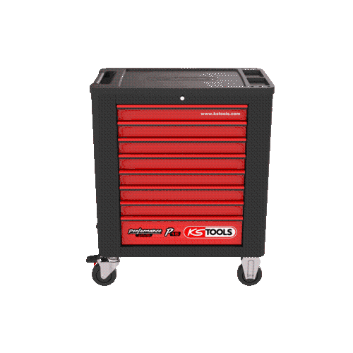PERFORMANCEplus P15 SCHWARZ/ROT Werkstattwagen mit 8 Schubladen KS TOOLS 8731008