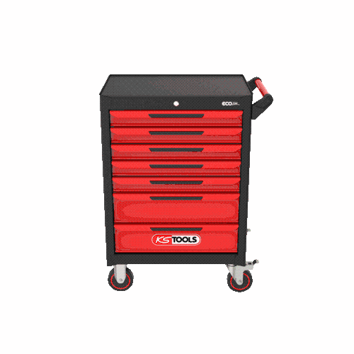 ECOline SCHWARZ/ROT Werkstattwagen mit 7 Schubladen KS TOOLS 897.0007
