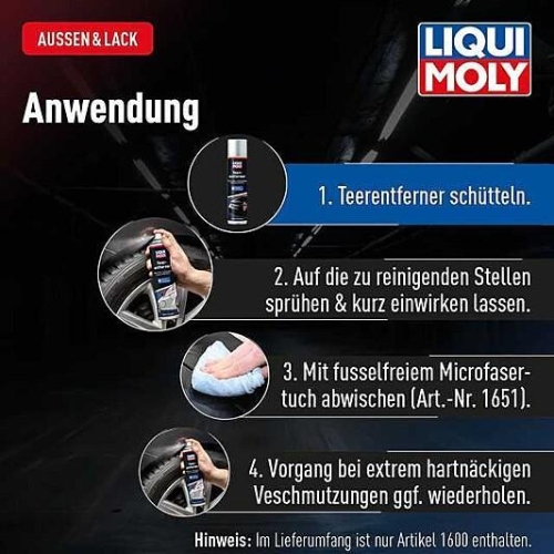 Liqui Moly Teerentferner 400 ml l&ouml;st Harz und Teer Entferner Auto Pflege 1600