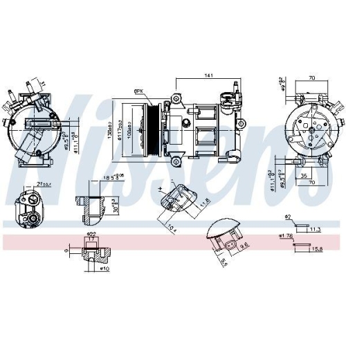 NISSENS Kompressor, Klimaanlage ** FIRST FIT ** 891260