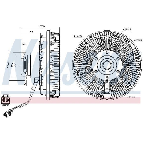 NISSENS Kupplung, K&uuml;hlerl&uuml;fter 86102