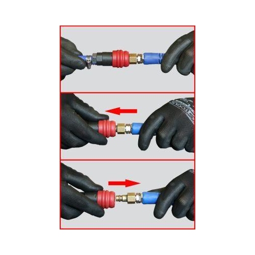 3in1 Universal-Druckluft-Sicherheitskupplung 145 mm mit Schlaucht&uuml;lle 999.9103