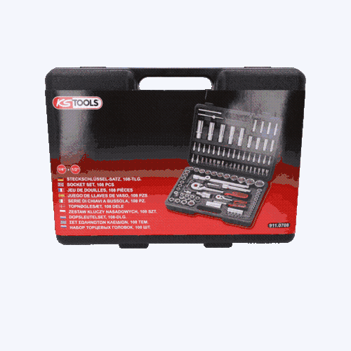 1/4 Zoll+1/2 Zoll Steckschl&uuml;ssel-Satz, 108-tlg KS TOOLS 911.0708