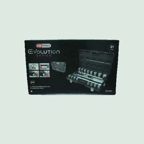 3/4 Zoll Steckschl&uuml;ssel-Satz, 21-tlg 6-kant KS TOOLS 911.0721