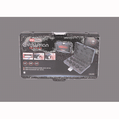 1/4 Zoll+3/8 Zoll+1/2 Zoll Torx Kraft-Steckschl&uuml;ssel-Satz 19-tlg KS TOOLS