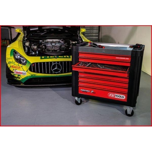 PERFORMANCEplus P25 SCHWARZ/ROT Werkstattwagen mit 8 Schubladen KS TOOLS 8733008
