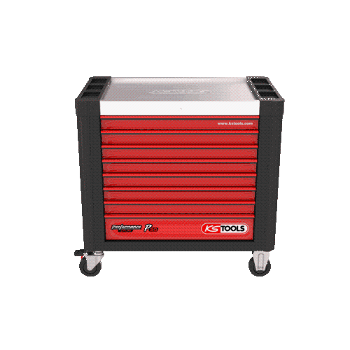 PERFORMANCEplus P30 SCHWARZ/ROT Werkstattwagen mit 8 Schubladen KS TOOLS 8734008