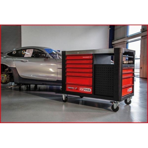 PERFORMANCEplus P35 SCHWARZ/ROT Werkstattwagen mit 12 Schubladen 873.5008