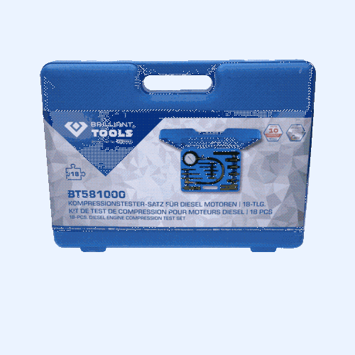 Kompressionstester-Satz f&uuml;r Diesel Motoren, 18-tlg BRILLIANT TOOLS BT581000