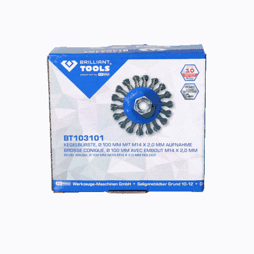 Kegelbürste Durchmesser 100 mm mit M14 x 2,0 mm Aufnahme BRILLIANT TOOLS