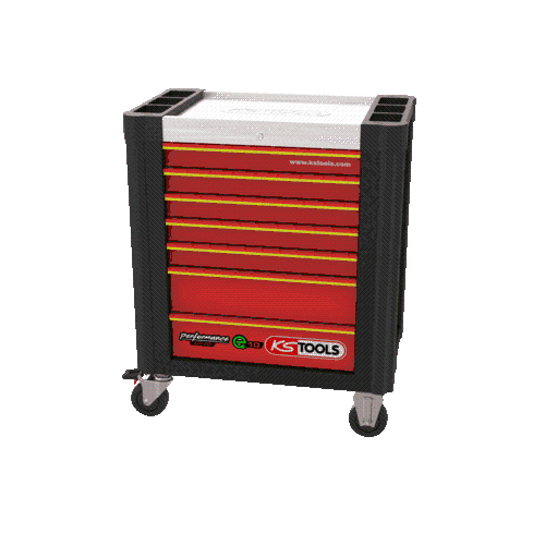 PERFORMANCEplus e10 SCHWARZ/ROT Werkstattwagen mit 7 Schubladen KS TOOLS 8730007