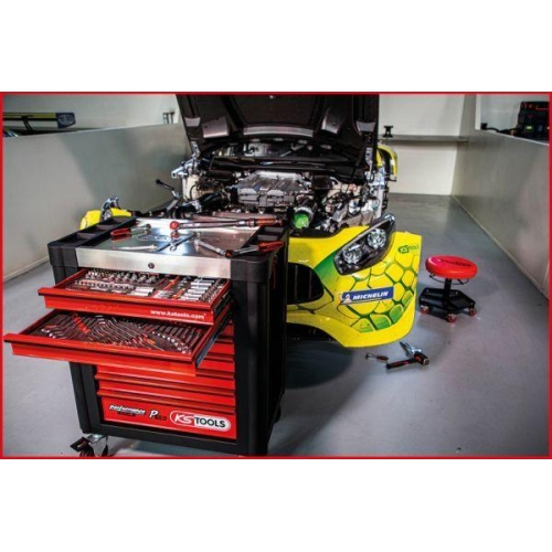 PERFORMANCEplus P10 SCHWARZ/ROT Werkstattwagen mit 8 Schubladen KS TOOLS 8730008