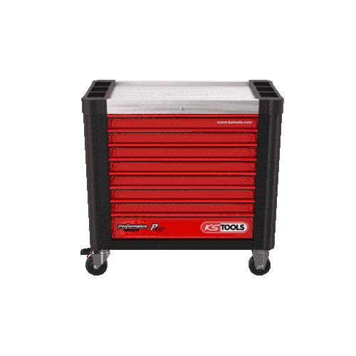 PERFORMANCEplus P25 SCHWARZ/ROT Werkstattwagen mit 8 Schubladen KS TOOLS 8733008