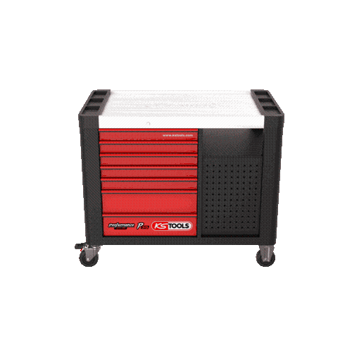 PERFORMANCEplus P35 SCHWARZ/ROT Werkstattwagen mit 12 Schubladen 873.5008