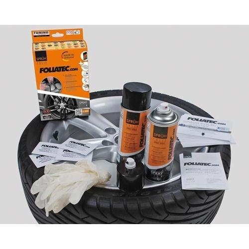 Foliatec Spr&uuml;hfolie schwarz gl&auml;nzend 2x 400ml Spr&uuml;hfolien-Set inkl. Zubeh&ouml;r