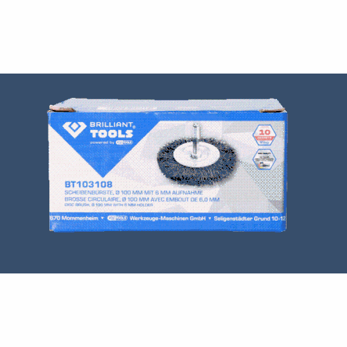 Scheibenb&uuml;rste, Durchmesser 100 mm mit 6 mm Aufnahme BRILLIANT TOOLS BT103108