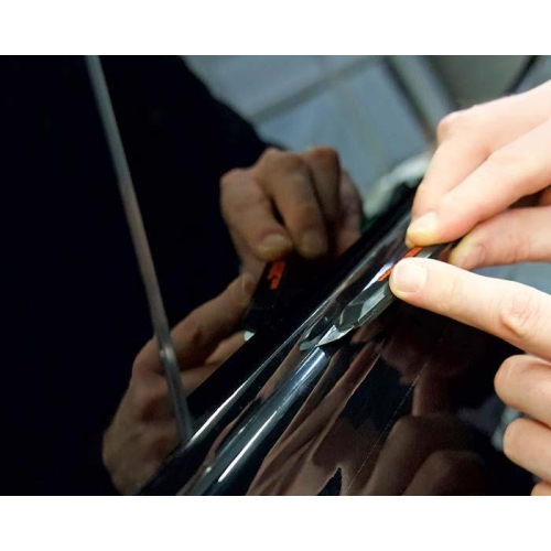 FOLIATEC CHROME OUT SET KIT CARBON GL&Auml;NZEND 15m x 5cm ZIERLEISTENFOLIE