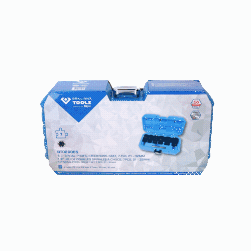 1/2 Zoll Spiral-Profil-Stecknuss-Satz, 7-tlg, 21 - 32mm BRILLIANT TOOLS BT026005
