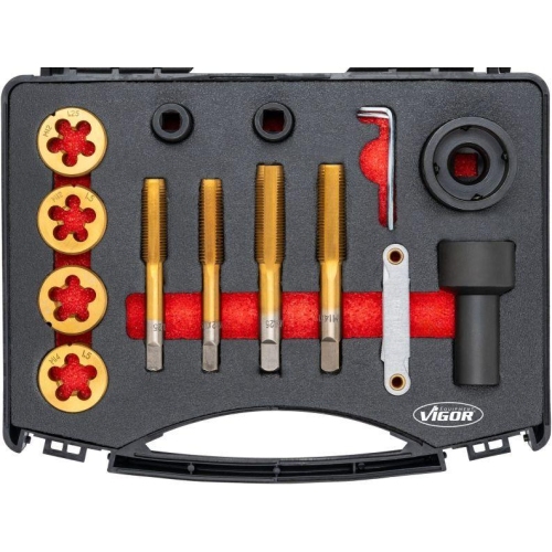 VIGOR Gewindeschneid Satz Radschrauben/-muttern 13tlg V7181