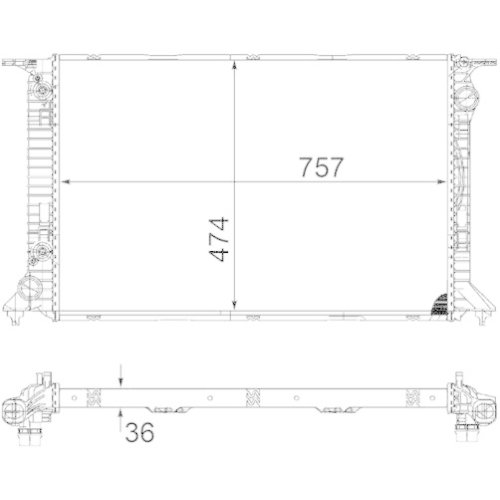 MAHLE Kühler, Motorkühlung BEHR CR 1133 000S