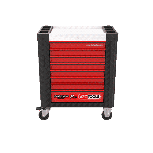 PERFORMANCEplus P10 SCHWARZ/ROT Werkstattwagen mit 8 Schubladen KS TOOLS 8730008