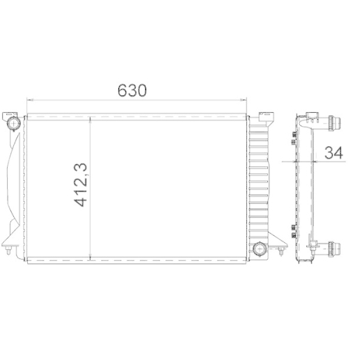 MAHLE Kühler, Motorkühlung BEHR CR 1421 000S