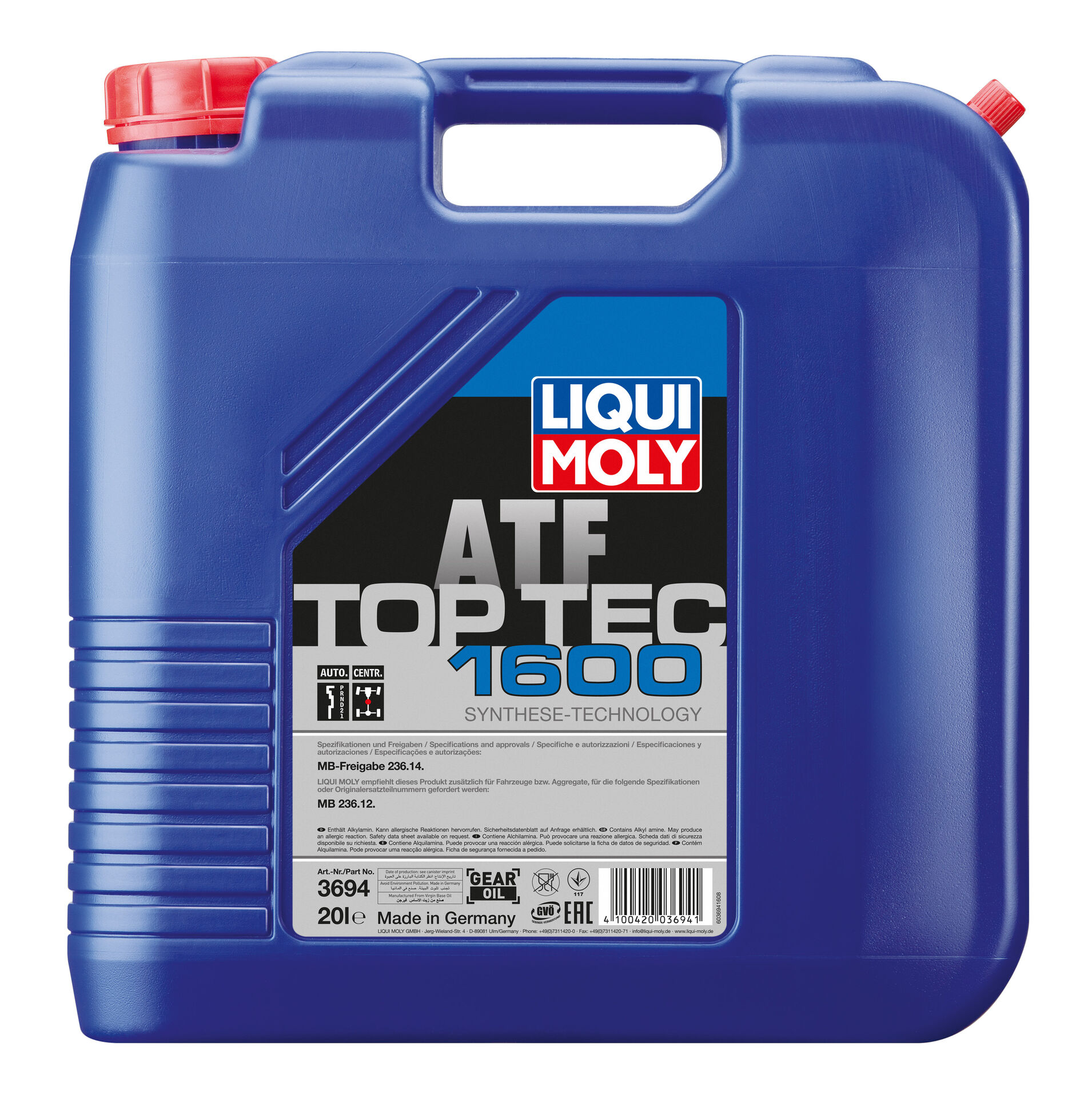 Liqui Moly Top Tec ATF 1600 Automatikgetriebe&ouml;l 20 Liter - 3694
