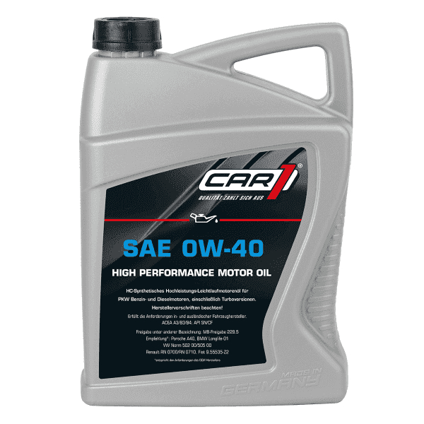 Motoren&ouml;l Motor&ouml;l SAE 0W-40 5 Liter ACEA A3/B3/B4 | API SN/CF Vollsynthetik&ouml;l