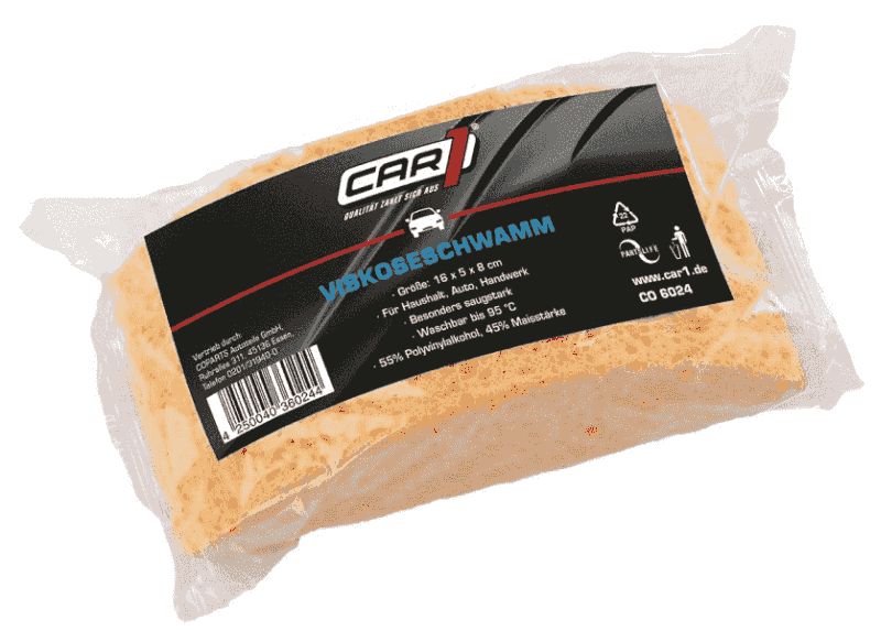 CAR 1 Viskoseschwamm, halbrund Autoschwamm waschbar bis 95 Grad