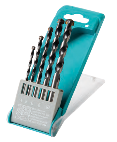 CAR 1 Betonbohrer-Kassette 5-teilig 4, 5, 6, 8, 1 HSS Bohrerset Bohrersatz