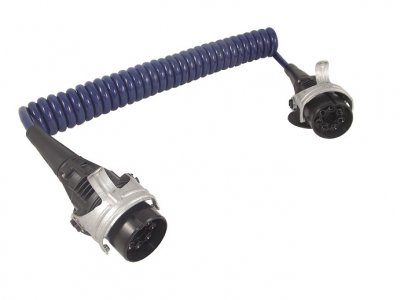 CAR 1 24 Volt EBS Spiralkabel 2x 7poliger Stecker 3,5 Meter LKW Anh&auml;ngerkabel