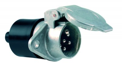 CAR 1 24 Volt 7-polige N Anh&auml;ngerDose Schraubenanschl&uuml;sse Aluminium LKW