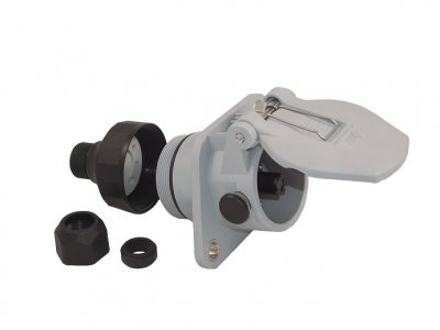 CAR 1 24 Volt 7-polige S Anh&auml;ngerDose wei&szlig; nach ISO 25981 f. Hubladeb&uuml;hne LKW