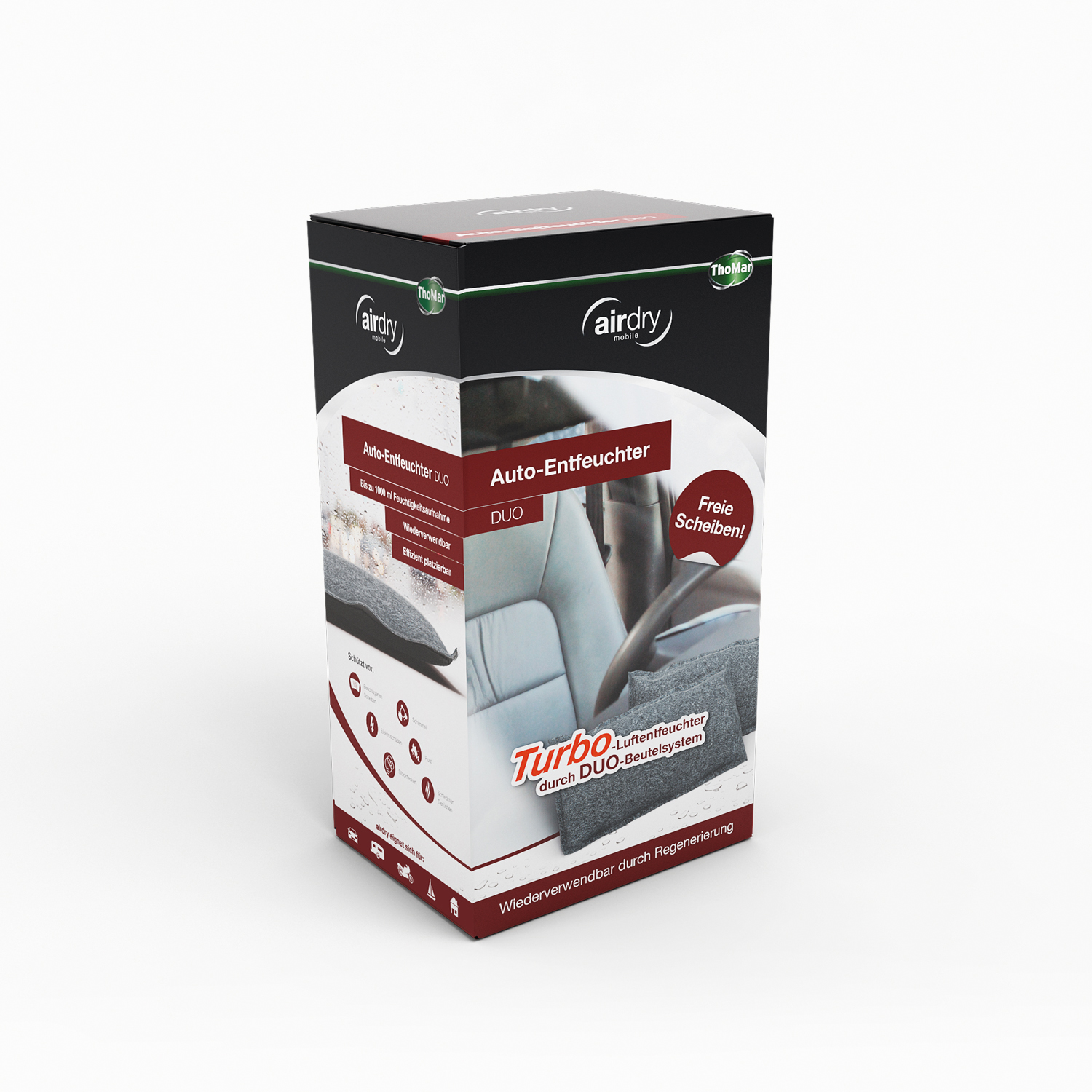 ThoMar Airdry Auto-Entfeuchter Duo 2x600 g Autoentfeuchter Luftentfeuchter