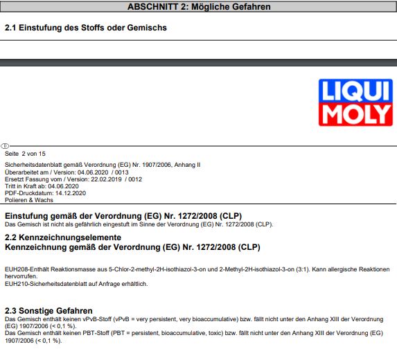 Liqui Moly Polieren & Wachs Reiniger Glanz Politur Lack Pflege 500 ml 1467