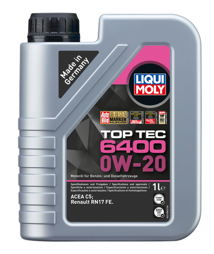 Motoröl LIQUI MOLY 21584 Top Tec 6400 0W-20 Engine Motor Oil Kanister 1 Liter
