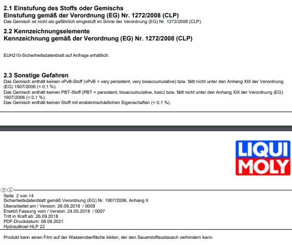 Liqui Moly Hydrauliköl HLP 22 - 20 Liter - Art-Nr. 4719 -Liqui Moly 4719 GG