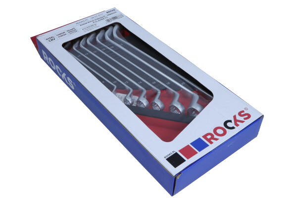 Satz Ringschl&uuml;ssel gekr&ouml;pft, 8-teilig, OK-01.3111 ROOKS