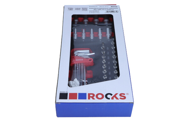 Satz Stiftschl&uuml;ssel und Innensechskantschl&uuml;ssel HEX / TORX, 42-teilig, OK-01.3117 ROOKS