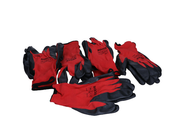 Arbeitshandschuhe aus Polyester-Nitrille, Gr&ouml;&szlig;e XXL, 5 Paar, OK-09.0013 ROOKS