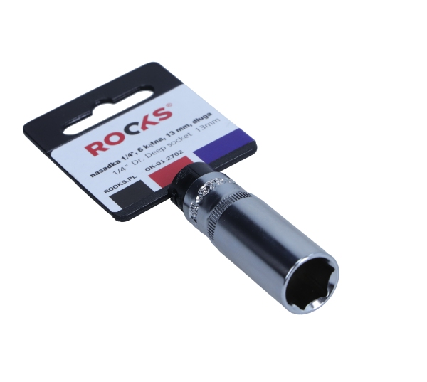 ROOKS 1/4 Zoll 4-kant, Steckschl&uuml;sseleinsatz lang, 13 mm OK-01.2702