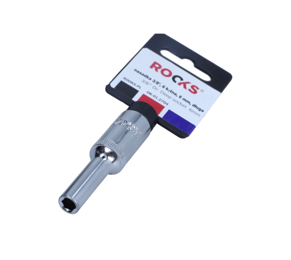 ROOKS 3/8 Zoll Vierkant-Steckschlüsseleinsatz, lang 6 mm OK-01.2704