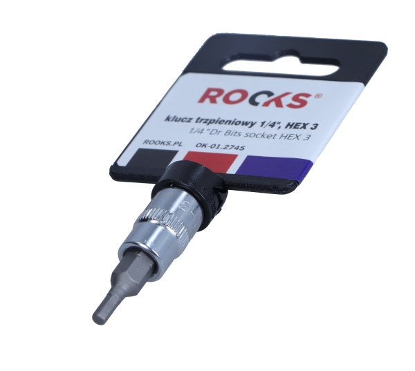 ROOKS 1/4 Zoll Vierkant-Steckschl&uuml;sseleinsatz HEX 3 OK-01.2745