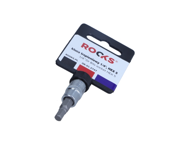 ROOKS 1/4 Zoll 4-kant, Steckschl&uuml;sseleinsatz, HEX 5 OK-01.2747