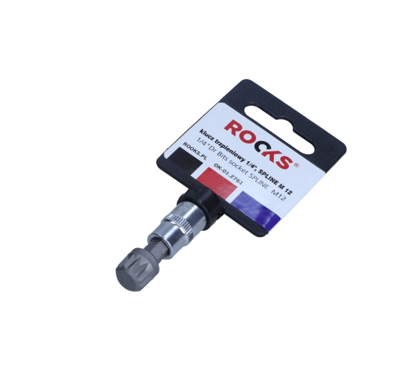 ROOKS 1/4 Zoll Vierkant Steckschl&uuml;sseleinsatz, Spline M12 OK-01.2761